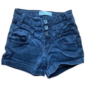 Extra High Waist Super Rise Black Denim Shorts Xs